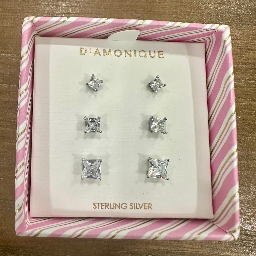 Diamonique stud earrings